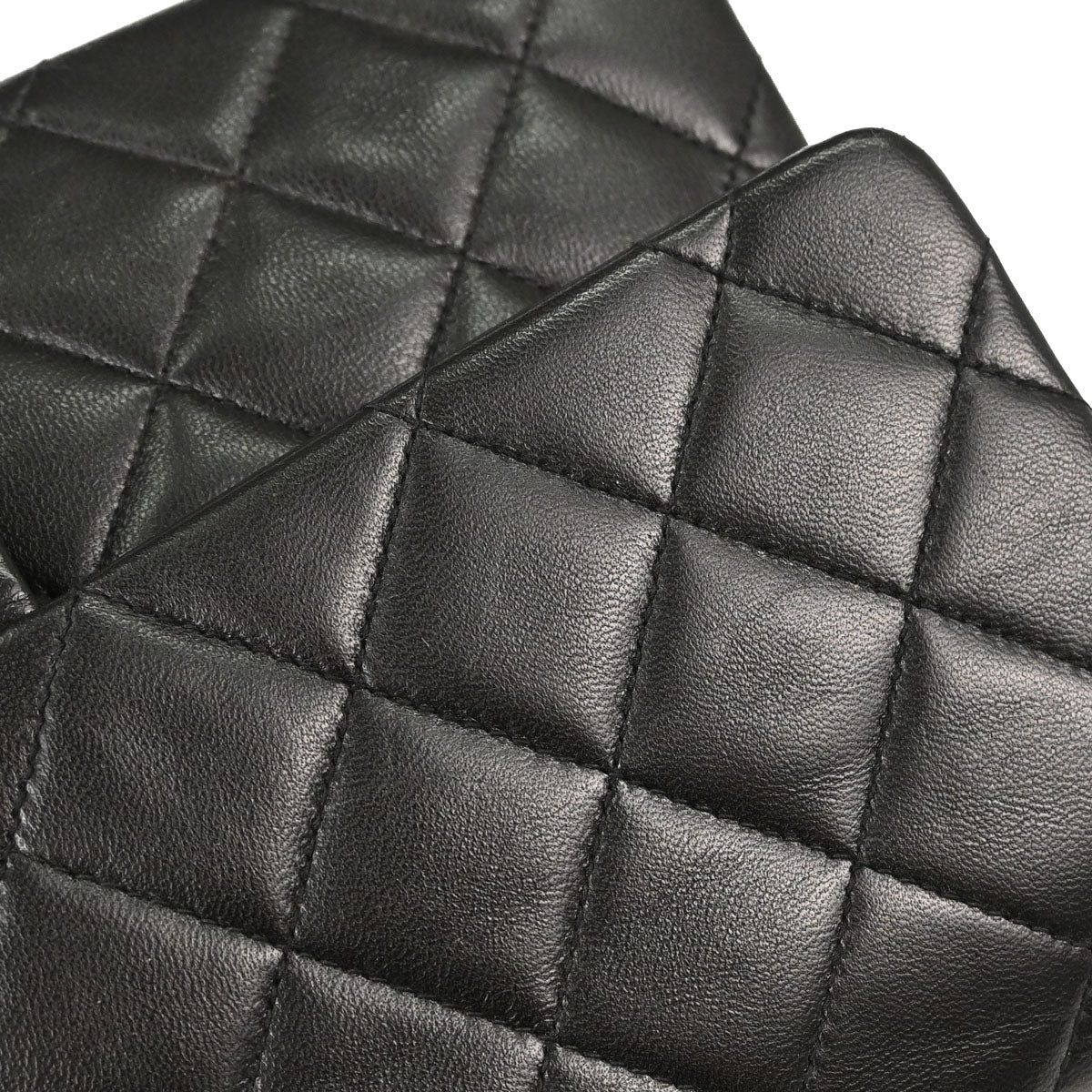Chanel 1991-1994 Black Lambskin Medium Classic Double Flap Shoulder Bag