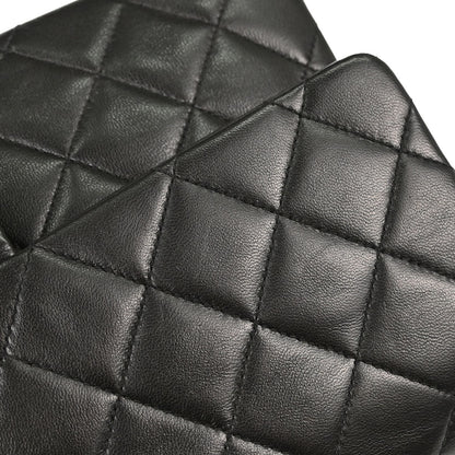 Chanel 1991-1994 Black Lambskin Medium Classic Double Flap Shoulder Bag