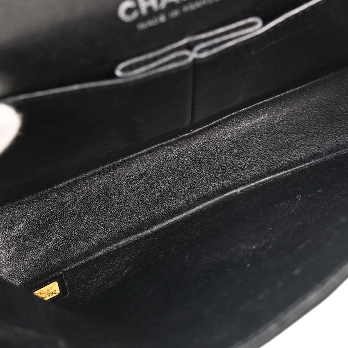 Chanel 2005-2006 Beige Black Tweed Medium Classic Double Flap Shoulder Bag