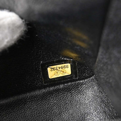 Chanel 2005-2006 Beige Black Tweed Medium Classic Double Flap Shoulder Bag