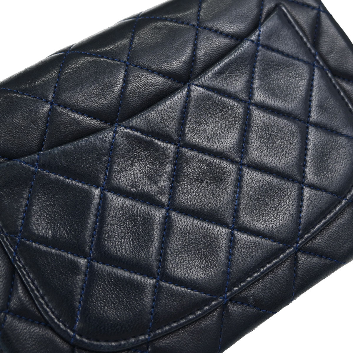 Chanel Navy Lambskin Mini Classic Square Flap Shoulder Bag 17