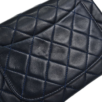 Chanel Navy Lambskin Mini Classic Square Flap Shoulder Bag 17