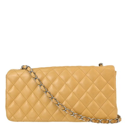 Chanel Beige Lambskin East West Shoulder Bag