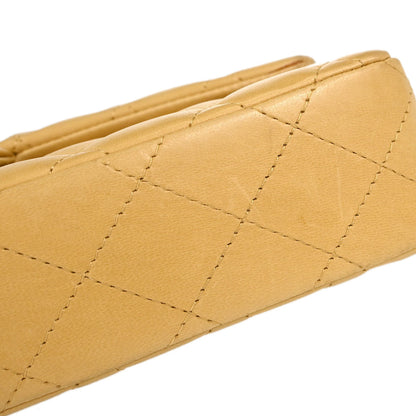 Chanel Beige Lambskin East West Shoulder Bag
