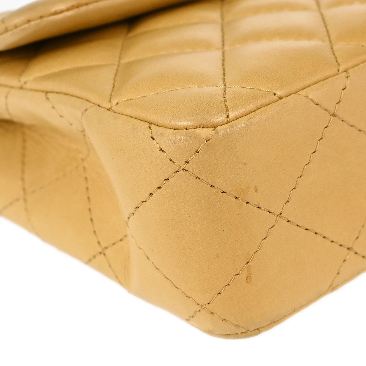 Chanel Beige Lambskin East West Shoulder Bag