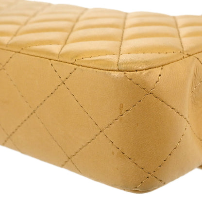 Chanel Beige Lambskin East West Shoulder Bag