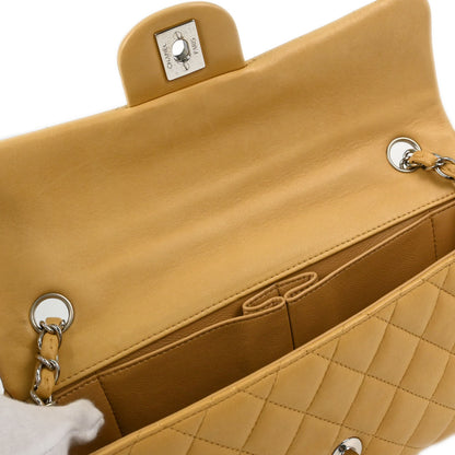 Chanel Beige Lambskin East West Shoulder Bag