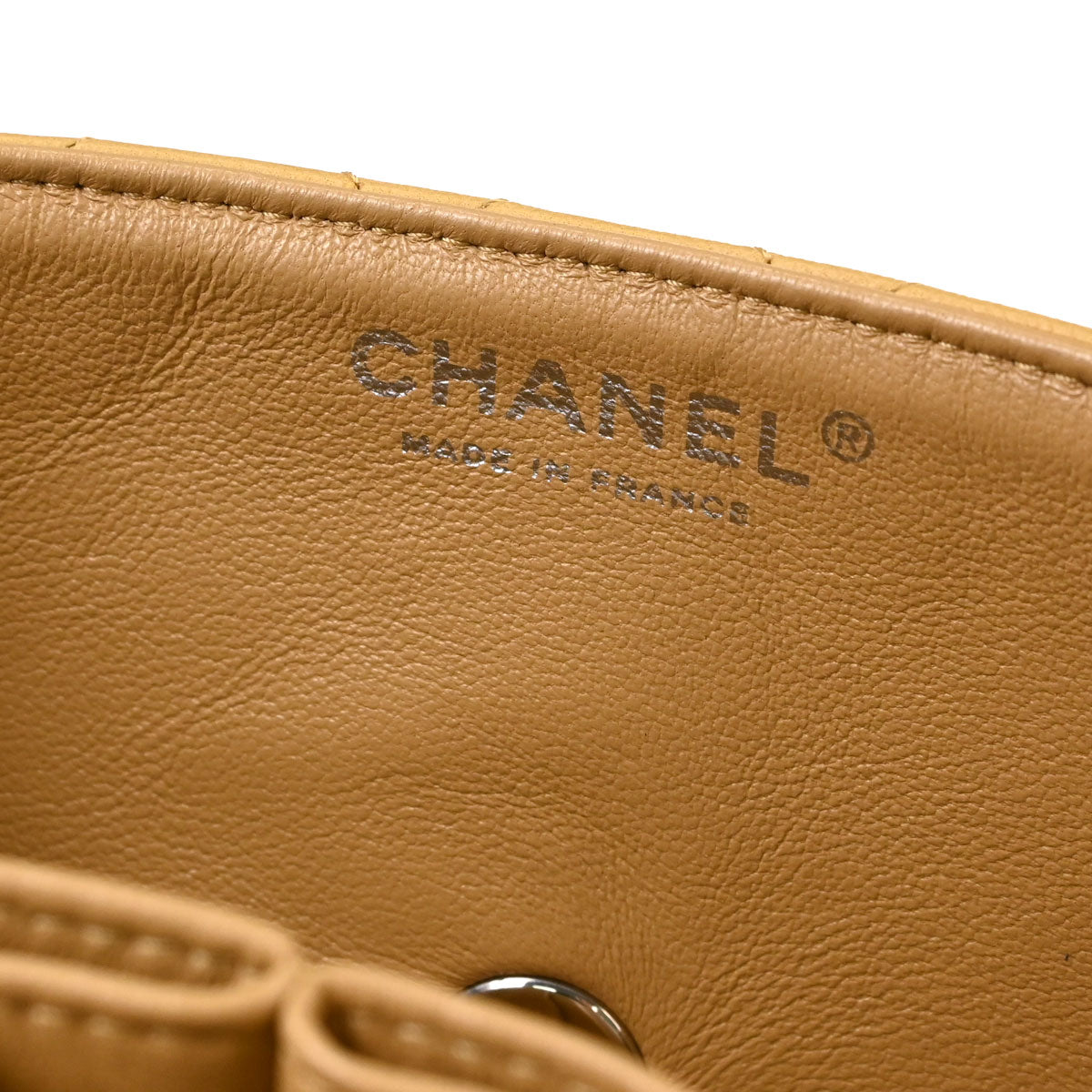 Chanel Beige Lambskin East West Shoulder Bag