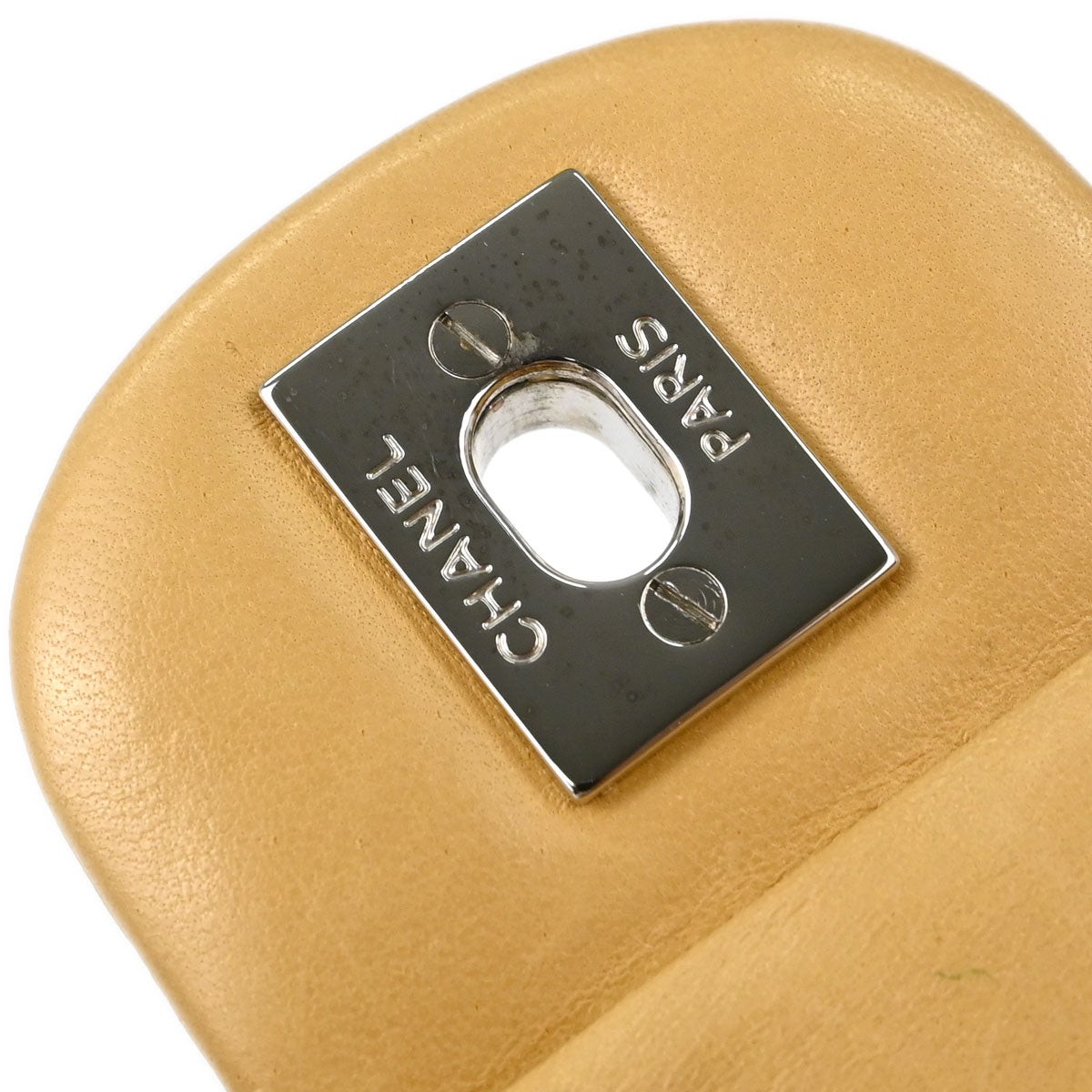 Chanel Beige Lambskin East West Shoulder Bag
