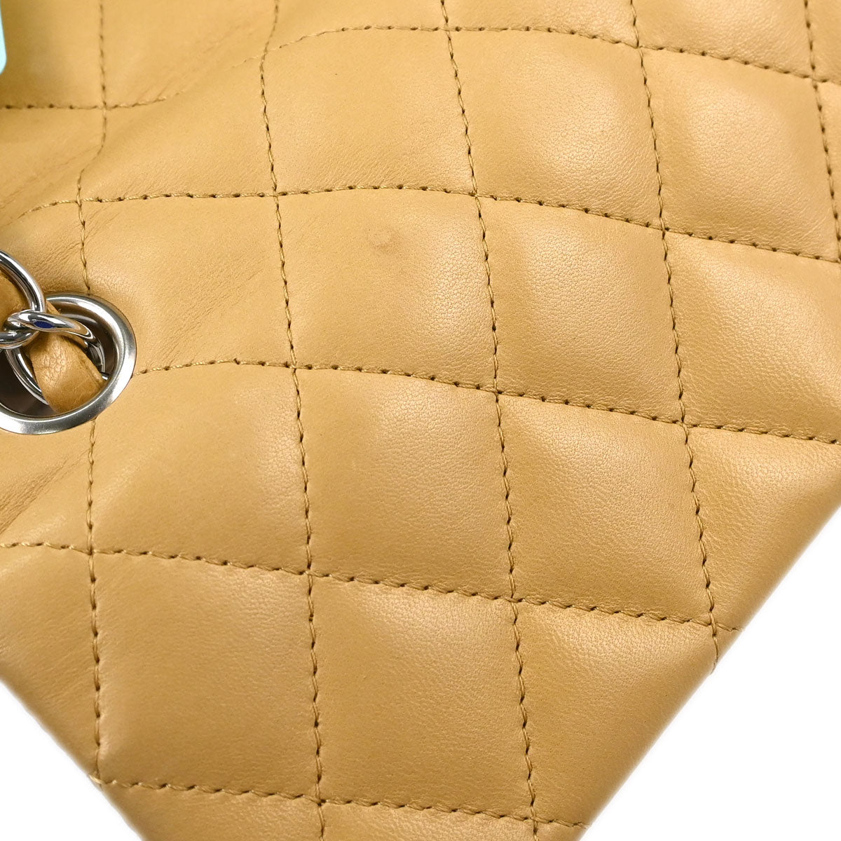 Chanel Beige Lambskin East West Shoulder Bag
