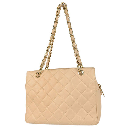Chanel Beige Caviar Skin Petite Timeless Tote PTT Chain Handbag