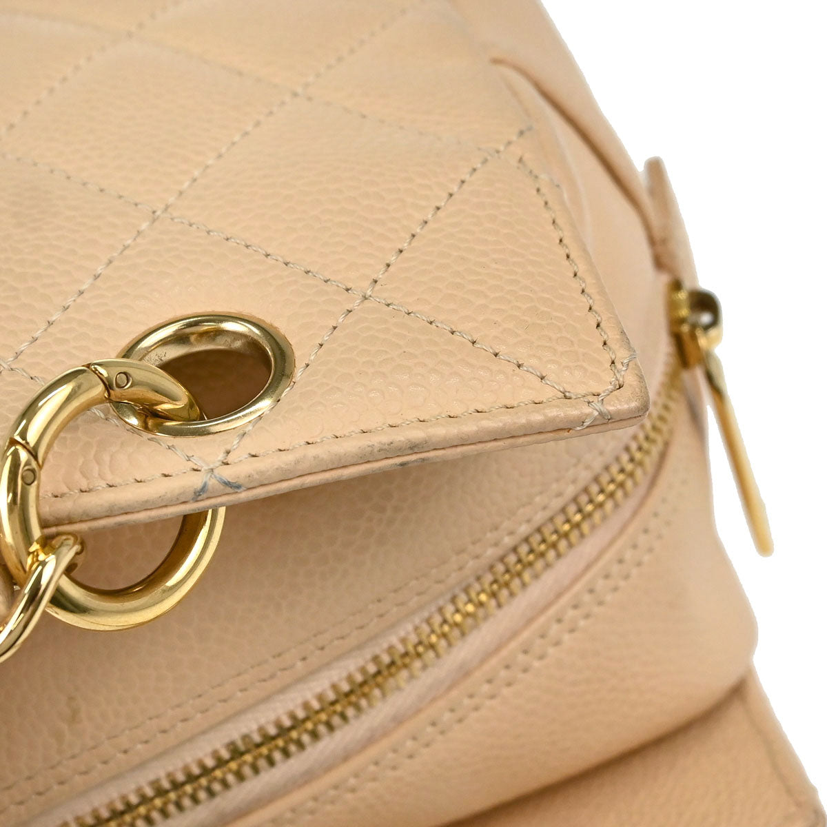 Chanel Beige Caviar Skin Petite Timeless Tote PTT Chain Handbag