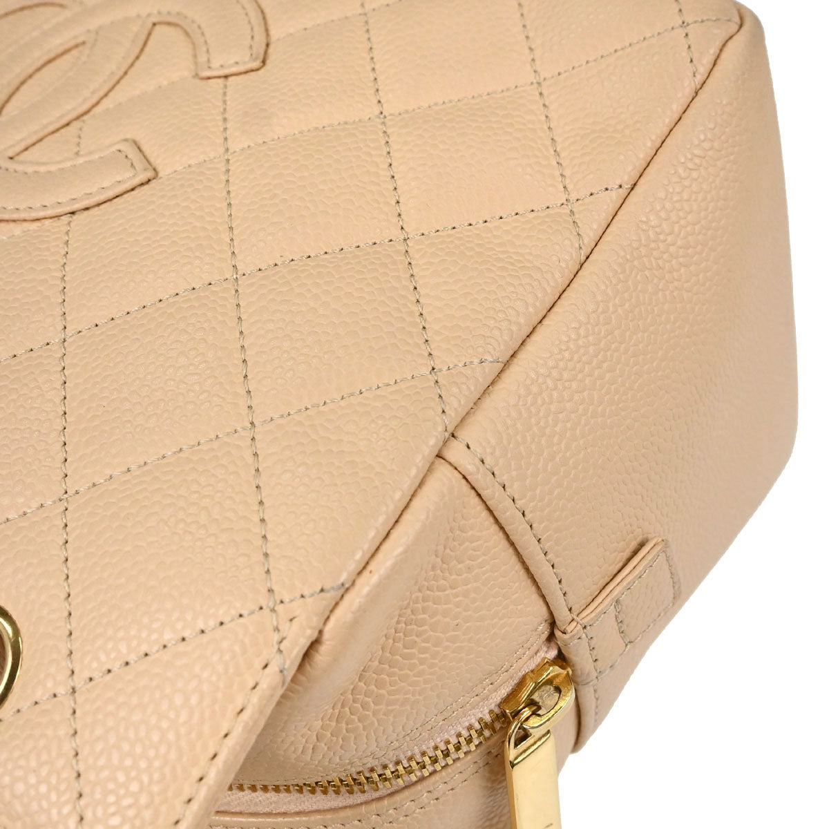 Chanel Beige Caviar Skin Petite Timeless Tote PTT Chain Handbag
