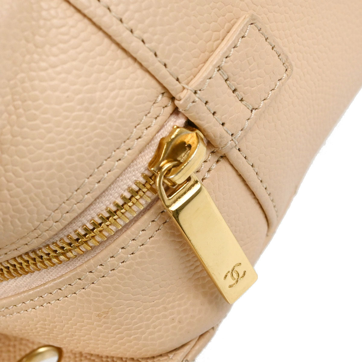 Chanel Beige Caviar Skin Petite Timeless Tote PTT Chain Handbag
