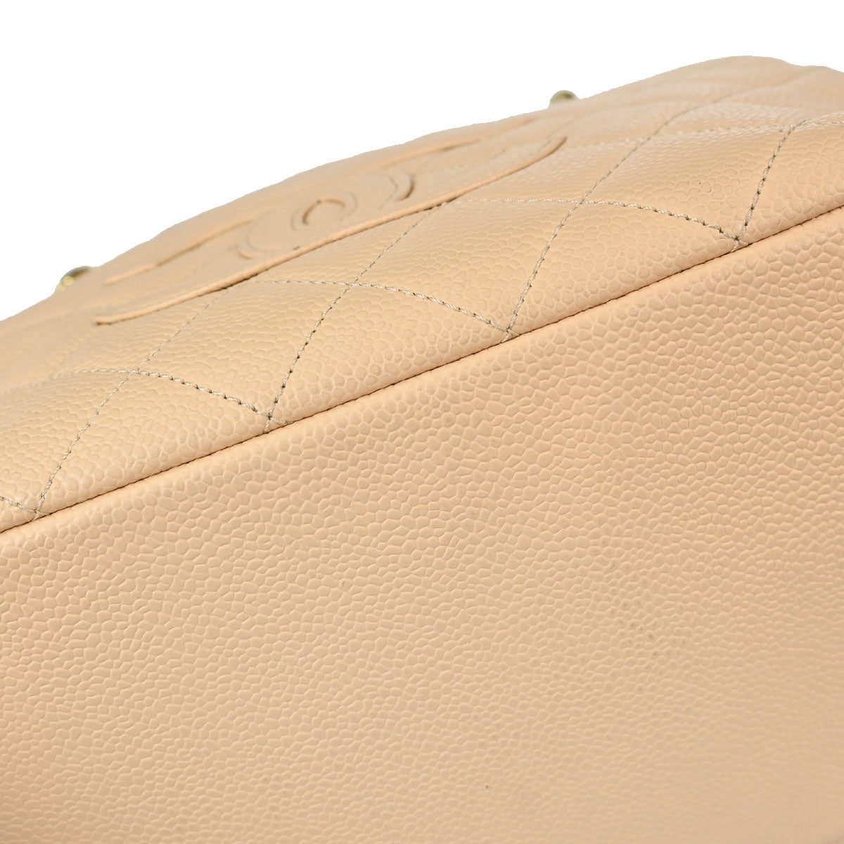 Chanel Beige Caviar Skin Petite Timeless Tote PTT Chain Handbag
