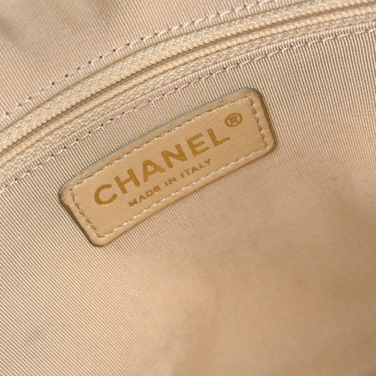 Chanel Beige Caviar Skin Petite Timeless Tote PTT Chain Handbag