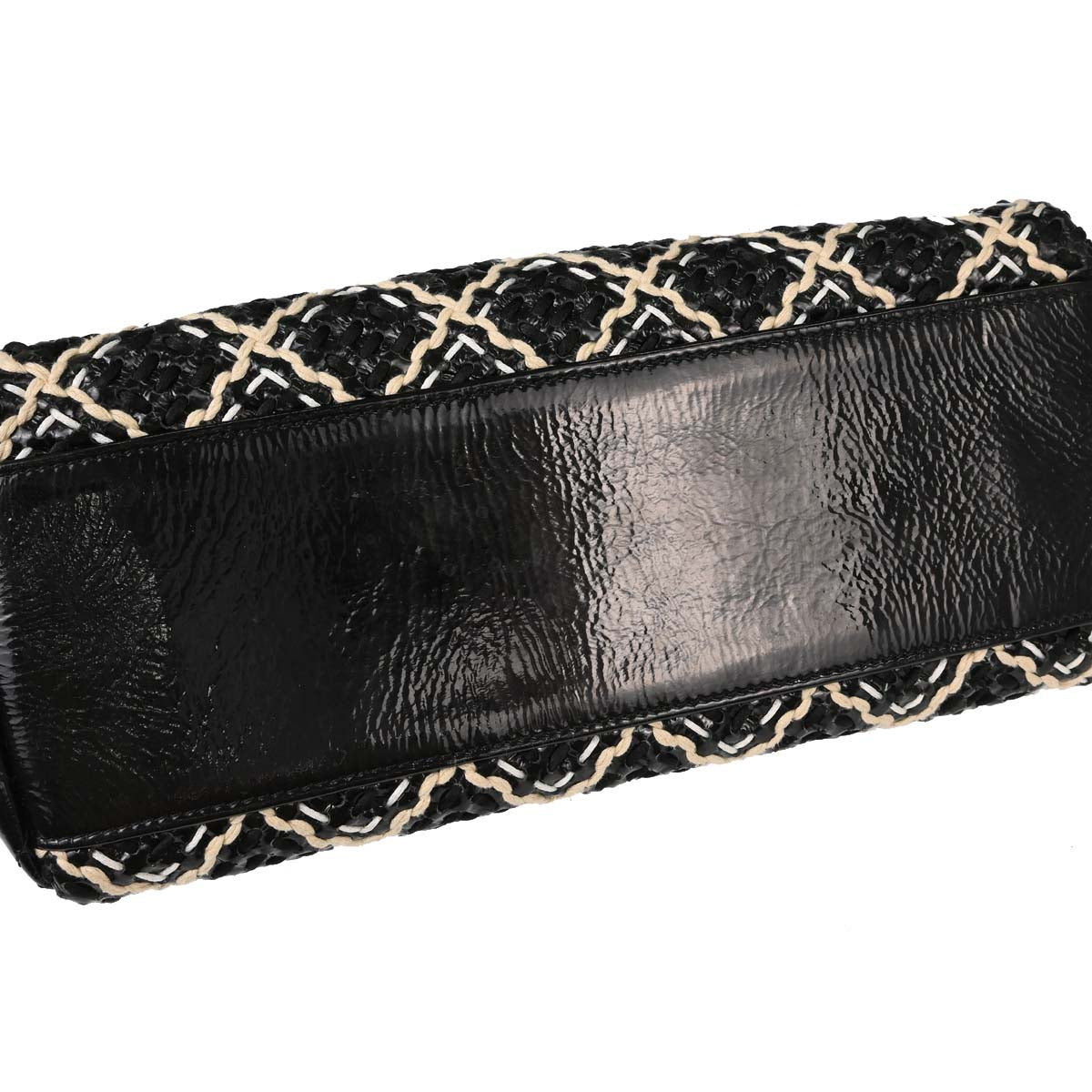 Chanel 2010-2011 Black Patent Leather Small Just Bowling Mademoiselle Handbag