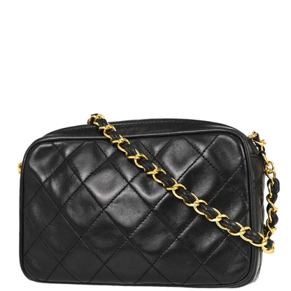 Chanel 1994-1996 Black Lambskin Camera Bag Mini