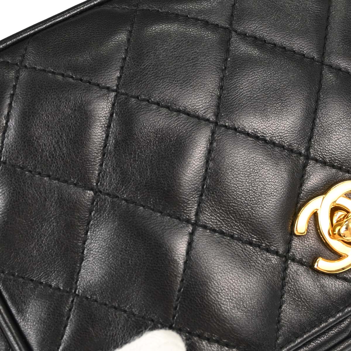 Chanel 1994-1996 Black Lambskin Camera Bag Mini