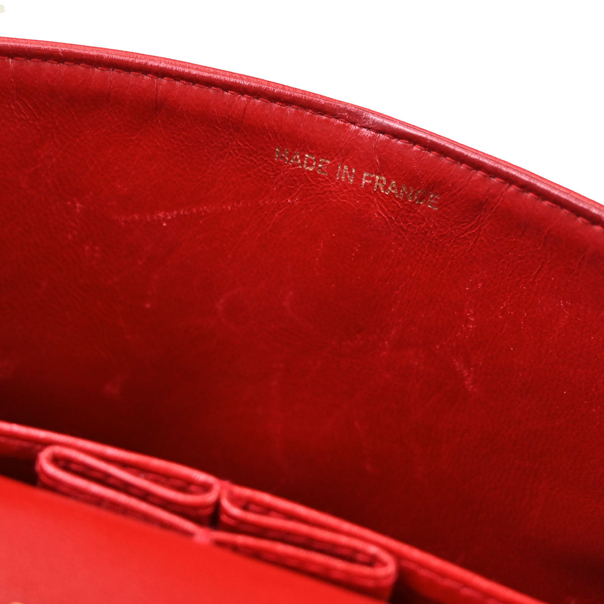 Chanel Red Lambskin Small Classic Double Flap Shoulder Bag