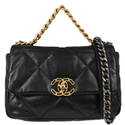 Chanel Black Lambskin Dix-neuf 19 Flap 2way Shoulder Handbag