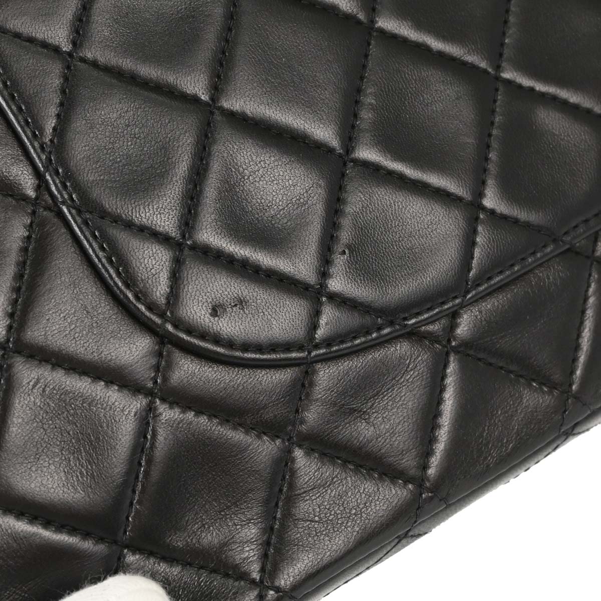 Chanel 1994-1996 Black Lambskin Medium Classic Double Flap Shoulder Bag