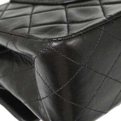 Chanel 1994-1996 Black Lambskin Medium Classic Double Flap Shoulder Bag