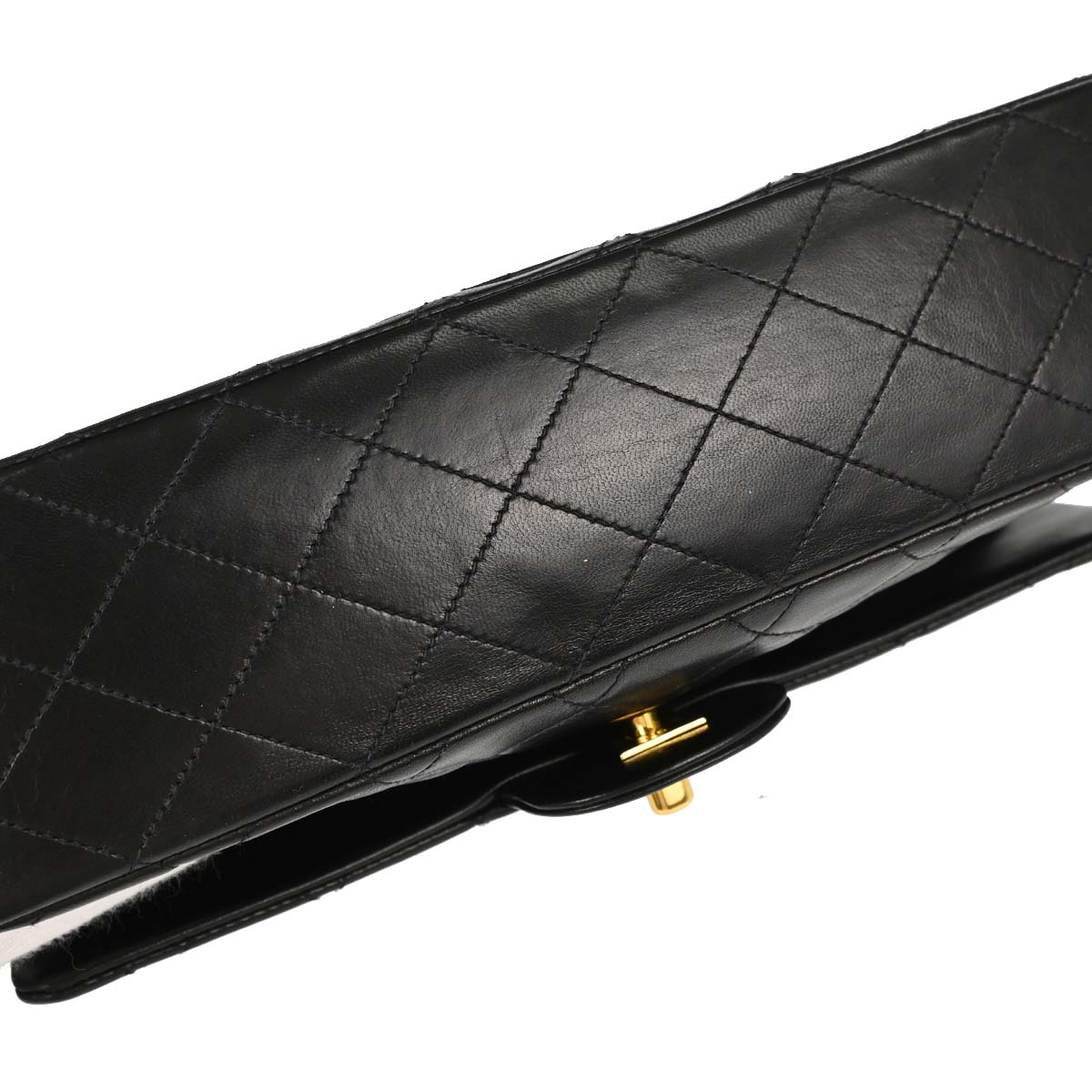 Chanel 1994-1996 Black Lambskin Medium Classic Double Flap Shoulder Bag