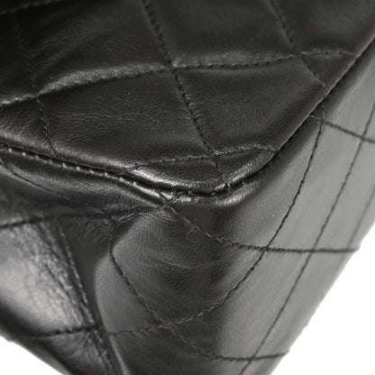 Chanel 1994-1996 Black Lambskin Medium Classic Double Flap Shoulder Bag