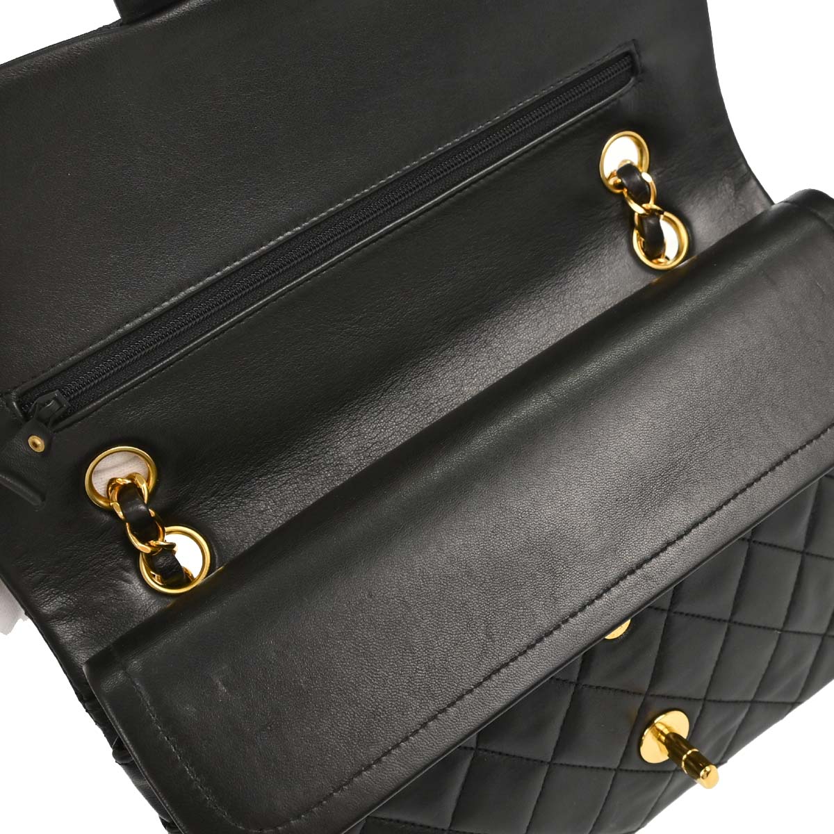 Chanel 1994-1996 Black Lambskin Medium Classic Double Flap Shoulder Bag