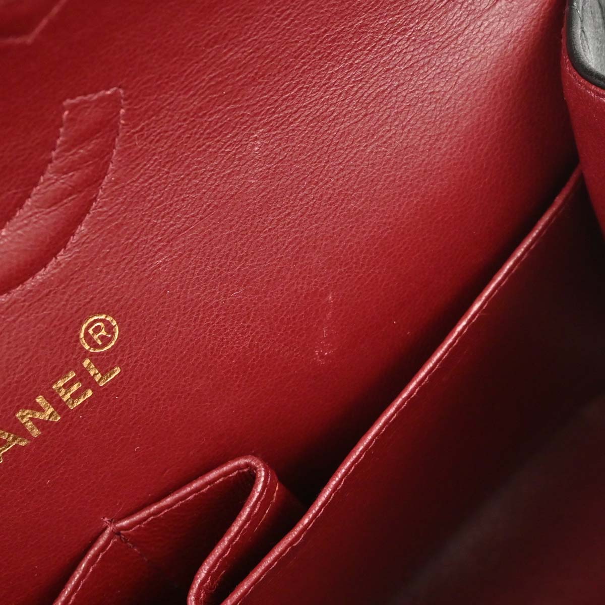 Chanel 1994-1996 Black Lambskin Medium Classic Double Flap Shoulder Bag