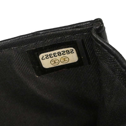Chanel Black Lambskin Chevron CC Button Chain WOC Shoulder Bag