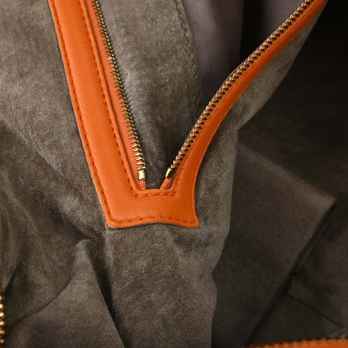 Bottega Veneta Orange Lambskin Intrecciato Hobo Handbag