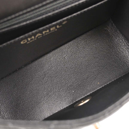 Chanel Black Lambskin Mini Classic Square Flap Shoulder Bag 17