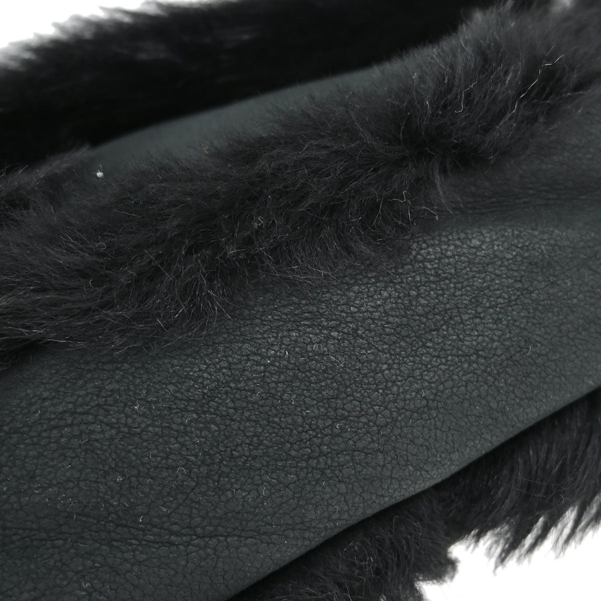 Chanel Black Suede Artificial Fur Sport Line Shoulder Bag