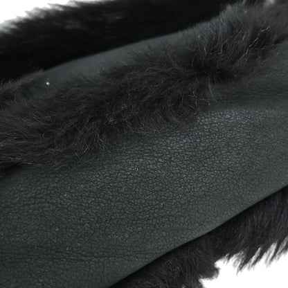 Chanel Black Suede Artificial Fur Sport Line Shoulder Bag