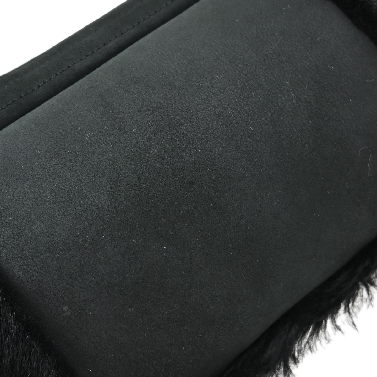 Chanel Black Suede Artificial Fur Sport Line Shoulder Bag