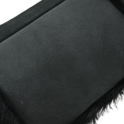Chanel Black Suede Artificial Fur Sport Line Shoulder Bag