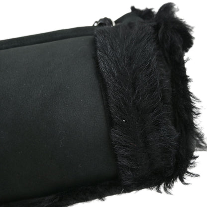 Chanel Black Suede Artificial Fur Sport Line Shoulder Bag