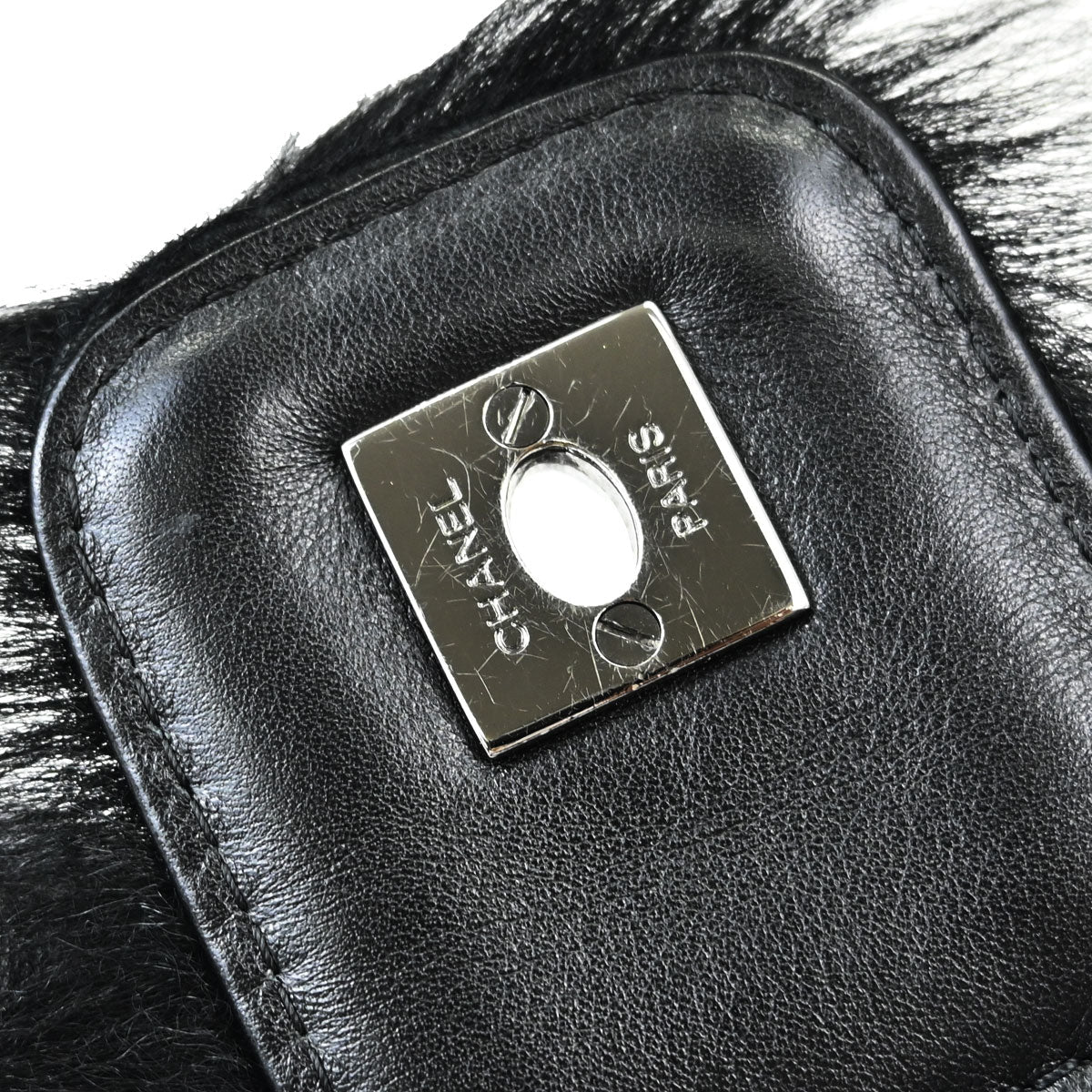 Chanel Black Suede Artificial Fur Sport Line Shoulder Bag