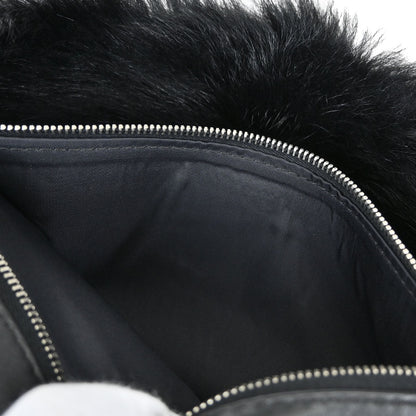 Chanel Black Suede Artificial Fur Sport Line Shoulder Bag