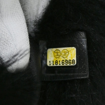 Chanel Black Suede Artificial Fur Sport Line Shoulder Bag