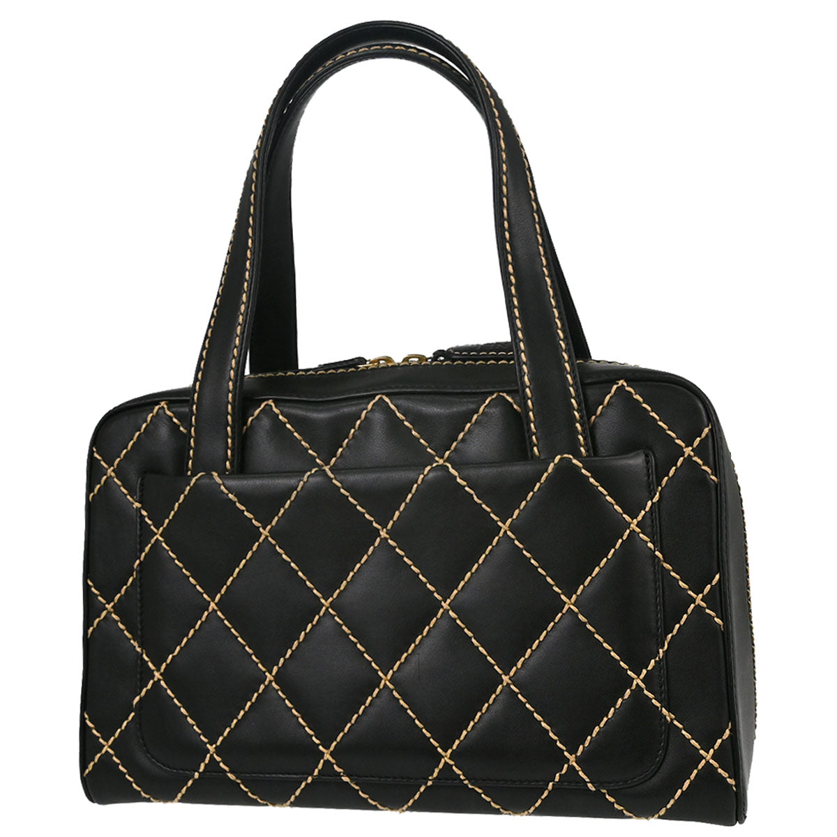 Chanel 2003-2004 Black Calfskin Wild Stitch Handbag