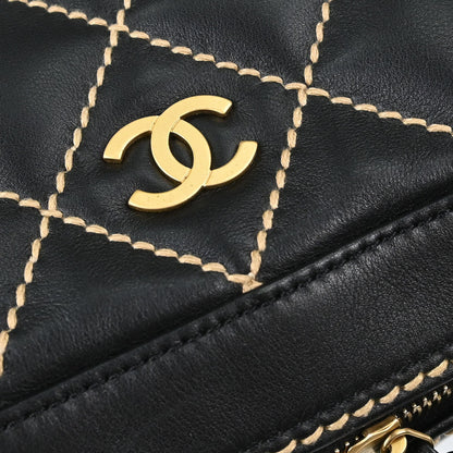Chanel 2003-2004 Black Calfskin Wild Stitch Handbag