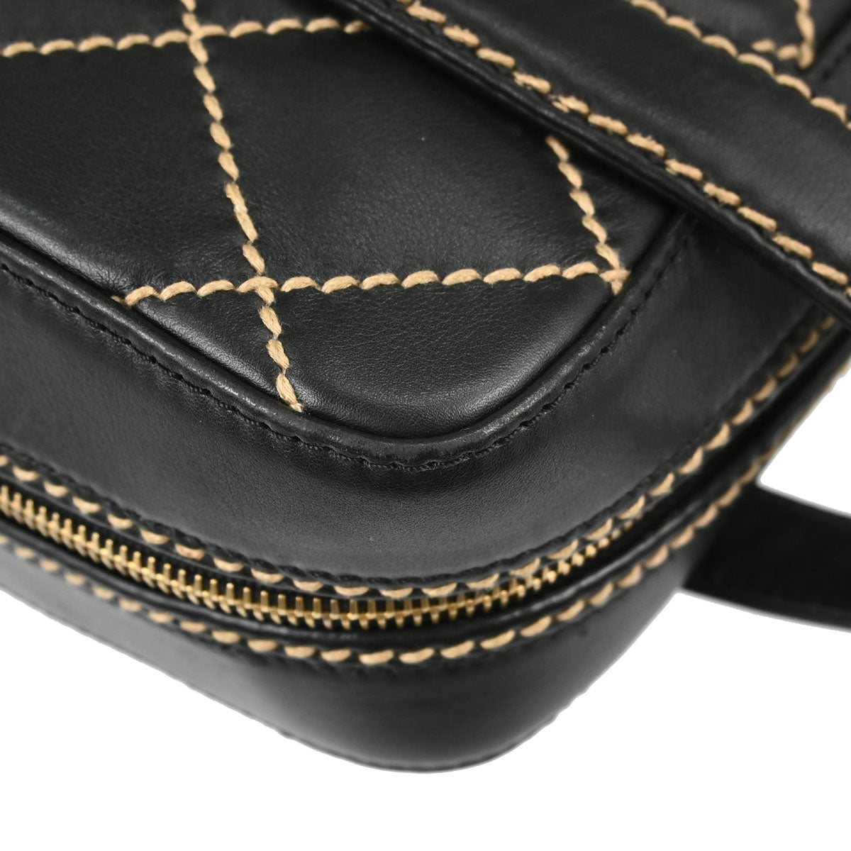 Chanel 2003-2004 Black Calfskin Wild Stitch Handbag