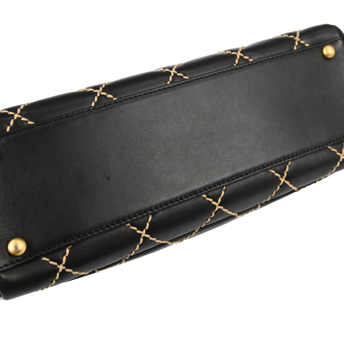 Chanel 2003-2004 Black Calfskin Wild Stitch Handbag