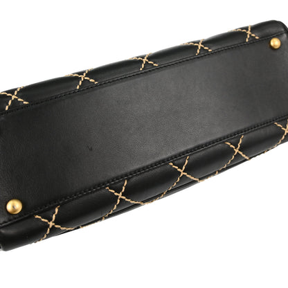 Chanel 2003-2004 Black Calfskin Wild Stitch Handbag