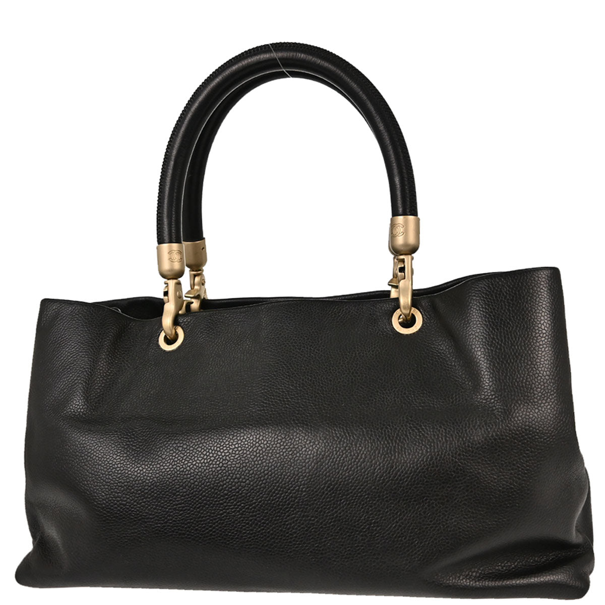 Chanel 2003-2004 Black Caviar Skin Tote Handbag