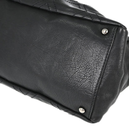 Chanel Black Calfskin Diamond Stitch Tote Handbag