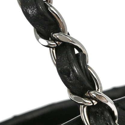 Chanel Black Calfskin Diamond Stitch Tote Handbag